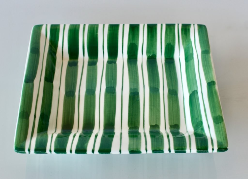 Green Stripe Ceramic Plate